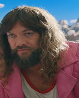 A Minecraft Movie 2025 Jason Momoa Pink Leather Fringe Jacket