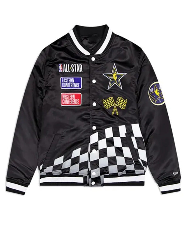 All-Star Game 2024 Black Satin Bomber Jacket