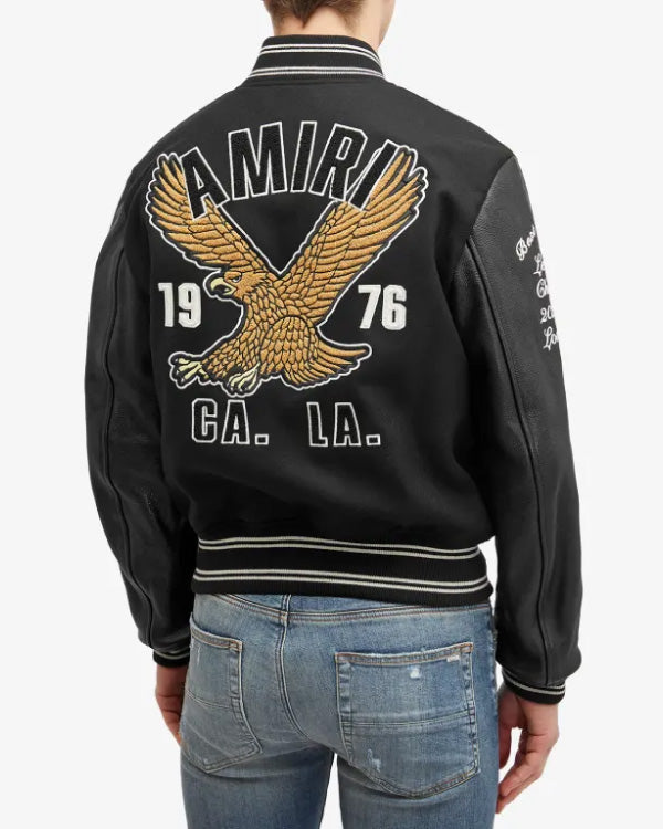 Amiri Eagle Wool Varsity Jacket