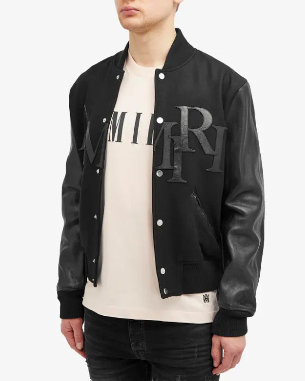 Amiri Staggered Logo Varsity Jacket