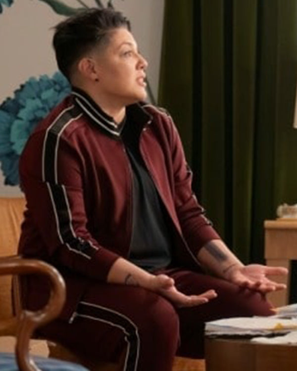 And Just Like That S02 Sara Ramirez Burgundy Tracksuit