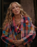 And Just Like That Sarah Jessica Parker Rainbow Check Shirt Jacket