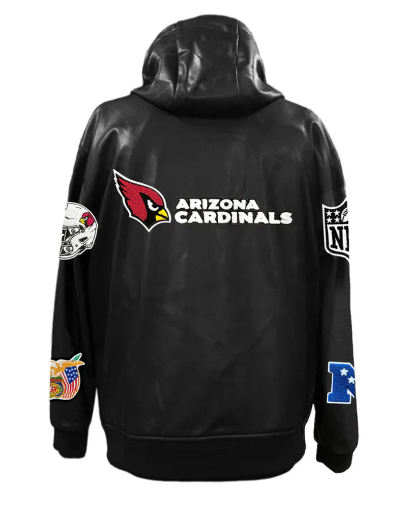 Arizona Cardinals Lightweight Vegan Zip-up Hooded Jacket