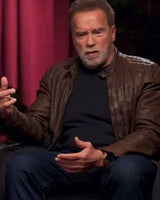 Arnold Schwarzenegger Brown Leather Jacket