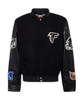 Atlanta Falcons Black/black Wool & Leather Varsity Jacket