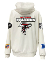 Atlanta Falcons Lightweight White Vegan Zip-up Hooded Jacket