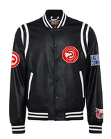 Atlanta Hawks Black/White Vegan Leather Jacket