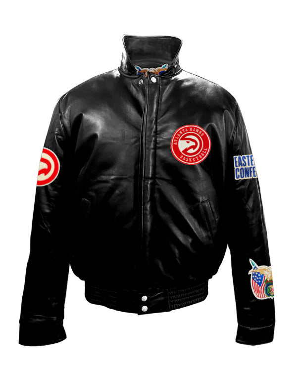 Atlanta Hawks Full Black Leather Jacket