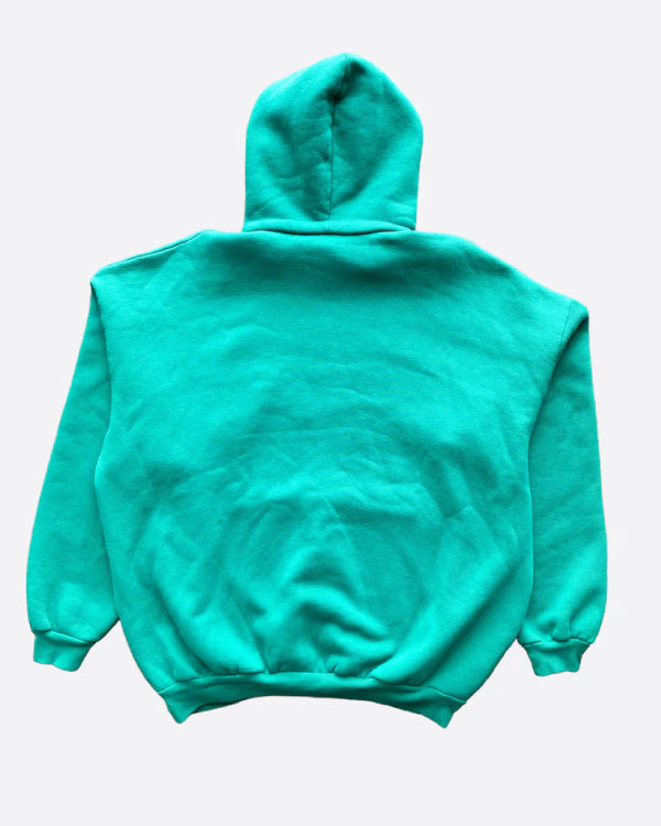 Balenciaga Teal Logo Oversized Hoodie