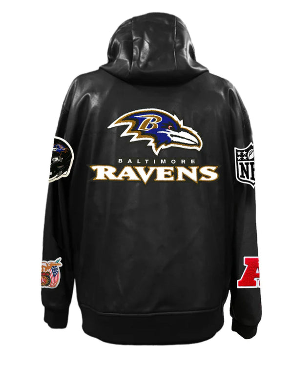 Baltimore Ravens Lightweight Vegan Zip-up Hooded Jacket