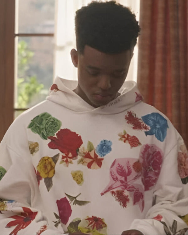 Bel-Air Will Smith White Floral Print Hoodie