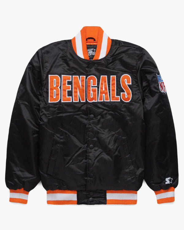 Bengals Blackout Satin Varsity Jacket