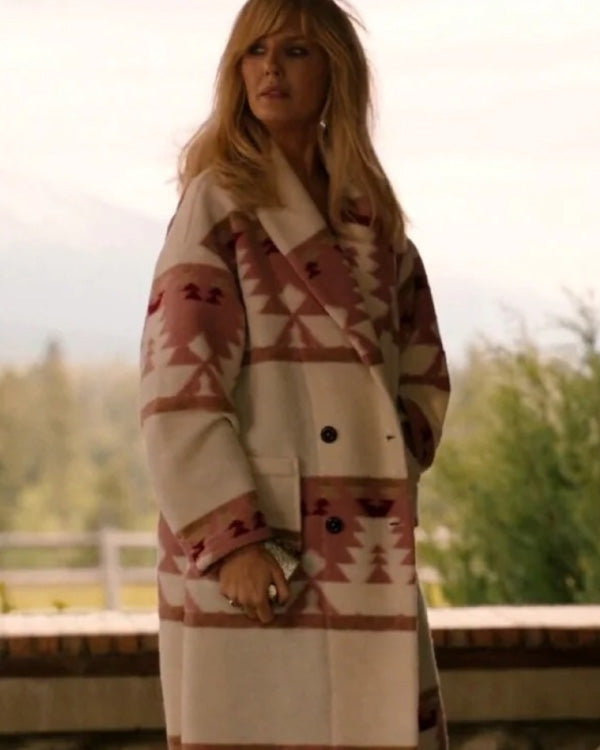 Beth Dutton Yellowstone S05 Pink Printed Coat