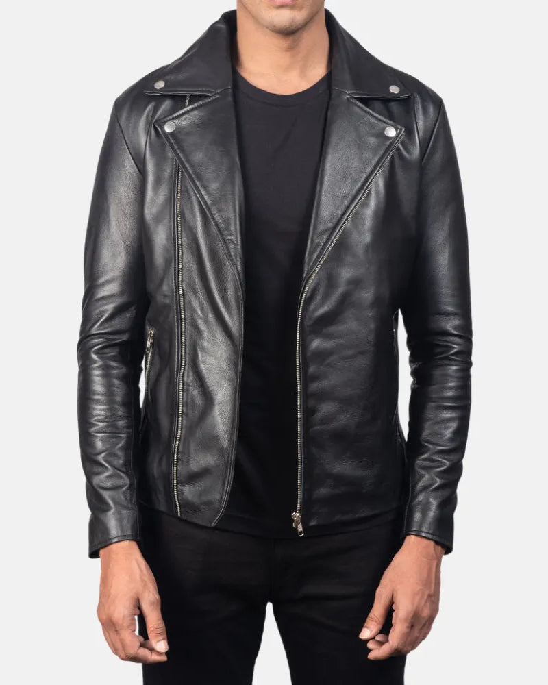 Embrace the rebellious spirit with this biker jacket leather. Its black color and sleek design make it a must-have for any fashion-forward individual.