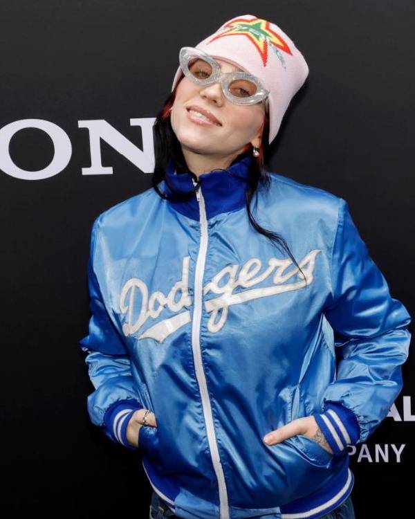 Billie Eilish Dodgers Blue Varsity Jacket