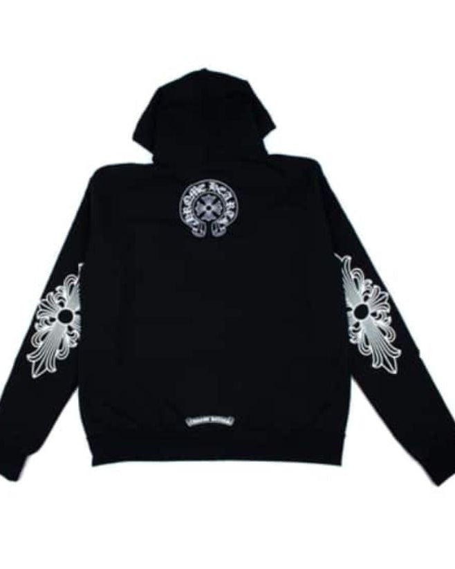 Black Chrome Hearts Zip Up Hoodie