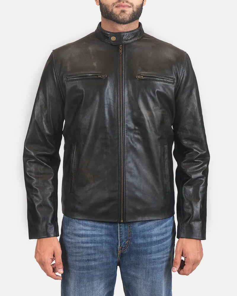 Unleash your inner rebel with the black motorcycle jacket leather , a must-have for those seeking a bold and stylish look.