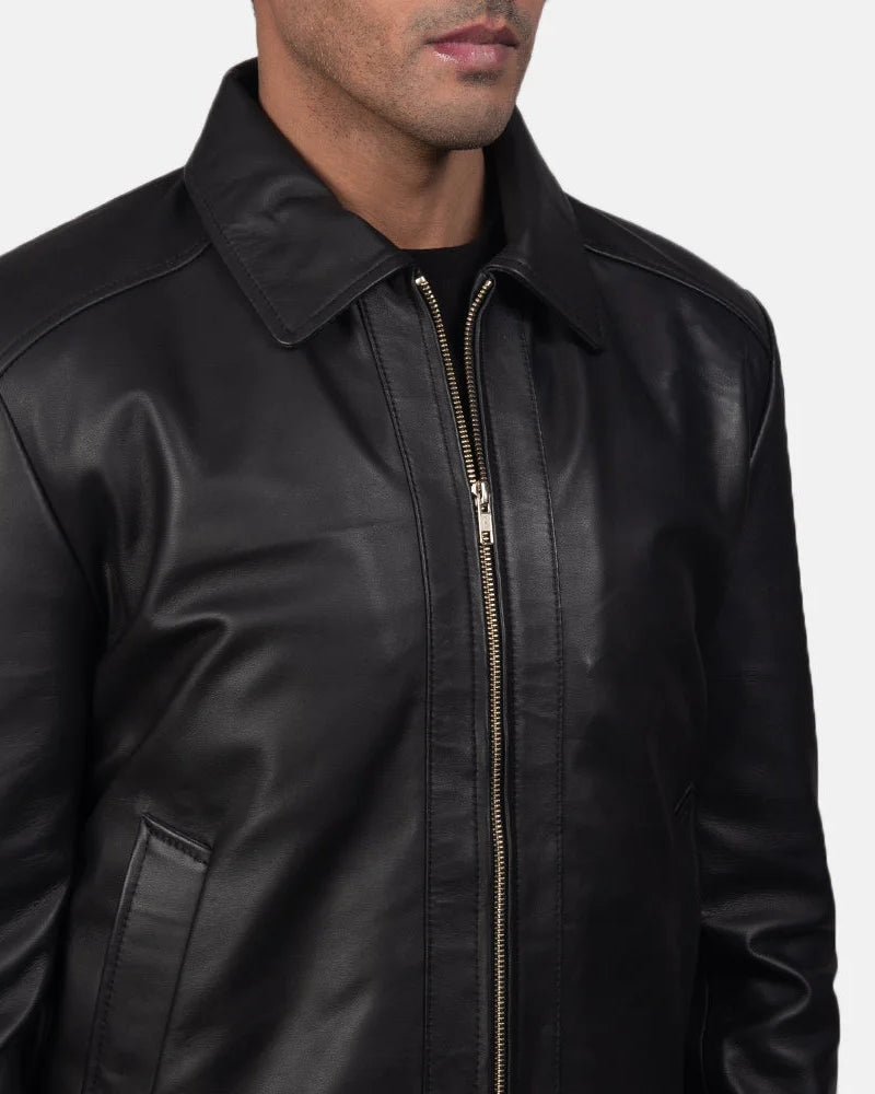 Elevate your fashion game with this black quilted leather jacket. A must-have for any stylish wardrobe.