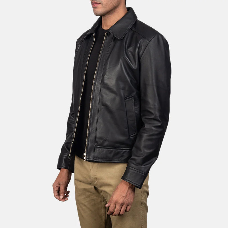 Elevate your fashion game with this black quilted leather jacket. A must-have for any stylish wardrobe.