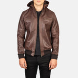 A real leather brown jacket bomber that is extremely well-made and exudes luxury. An opulent focal point that is ideal for the discriminating fashionista.