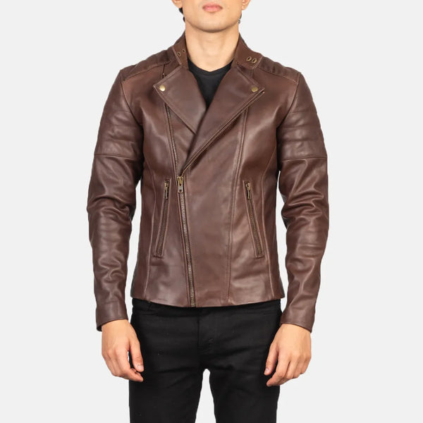 Get ready to ride in style with this brown jacket leather motorcycle, designed for motorcycle lovers.