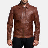 Brown quilted leather jacket, a timeless piece for your wardrobe.