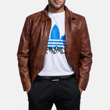 Brown quilted leather jacket, a timeless piece for your wardrobe.