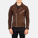 A stylish brown suede jacket, perfect for adding a touch of sophistication to any outfit.