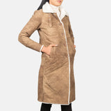 A trendy brown trench coat ideal for chilly weather. Stay warm and stylish with this contemporary brown trench coat!