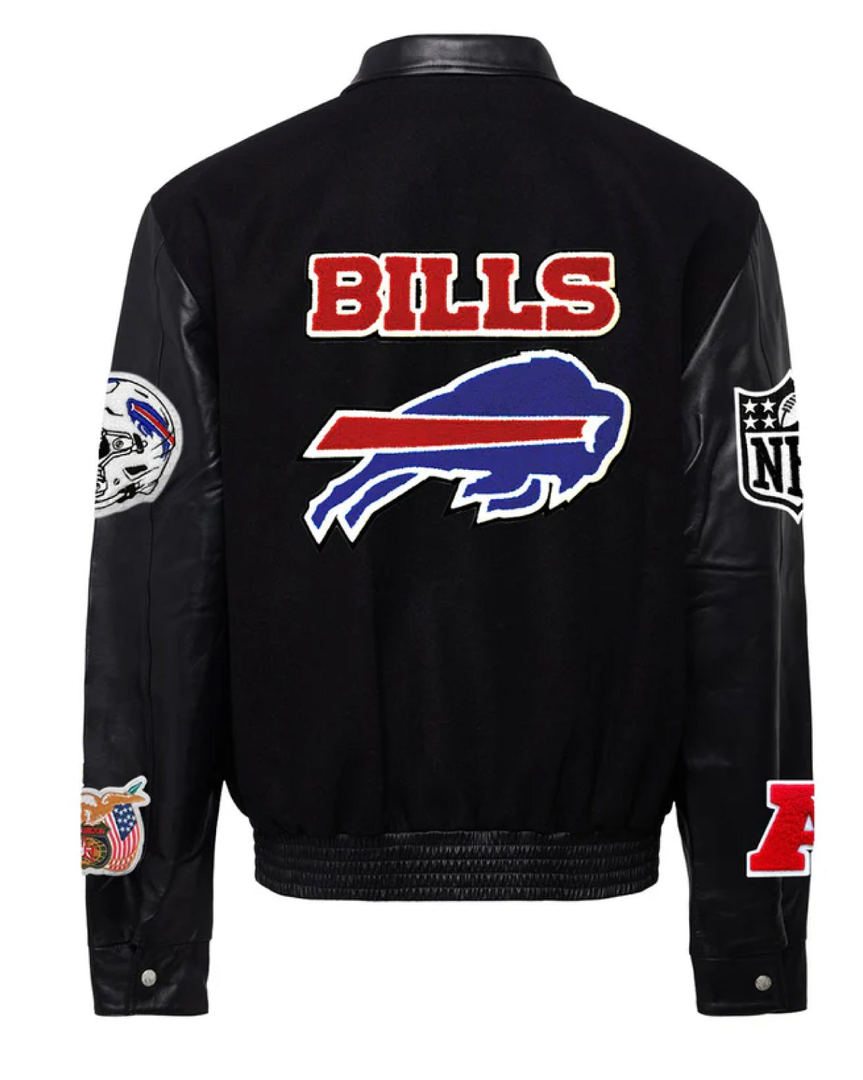 Buffalo Bills Black/black Wool & Leather Jacket