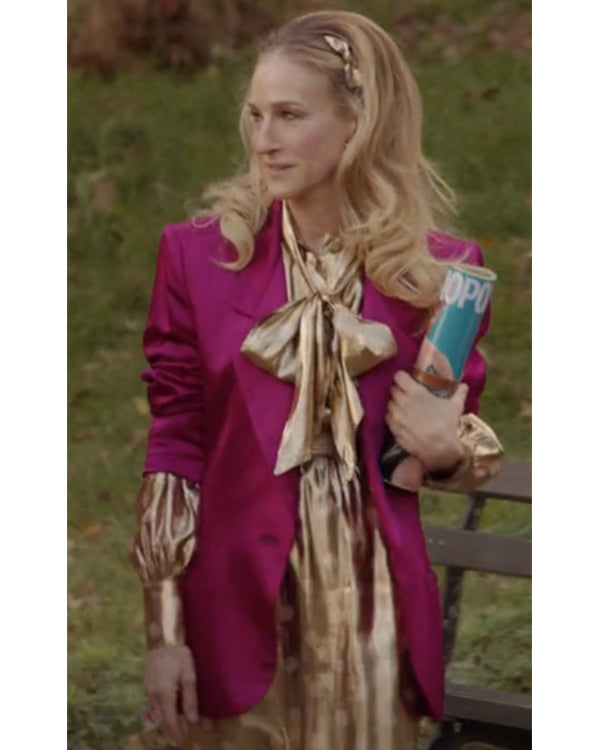 And Just Like That S02 Sarah Jessica Parker Pink Silk Blazer