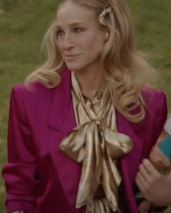 And Just Like That S02 Sarah Jessica Parker Pink Silk Blazer