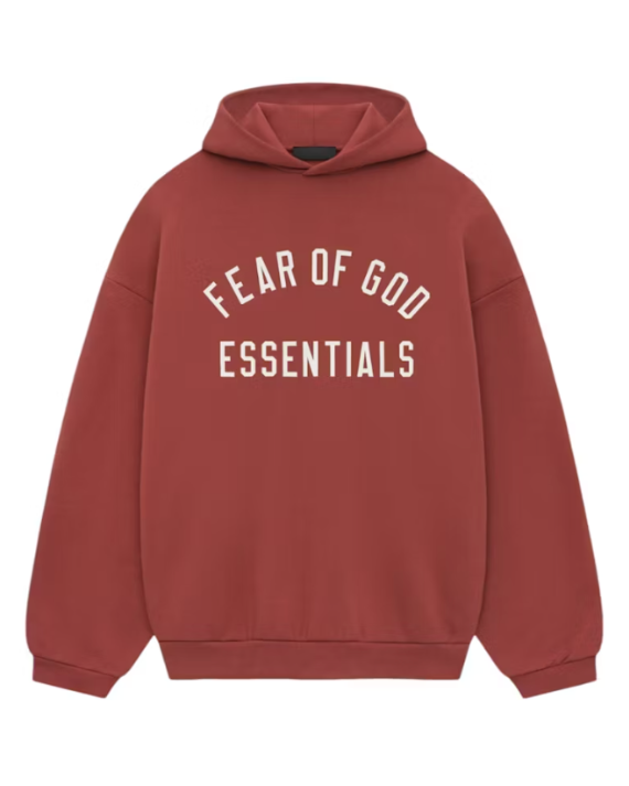 Fear Of God Essentials Fleece Hoodie Crimson