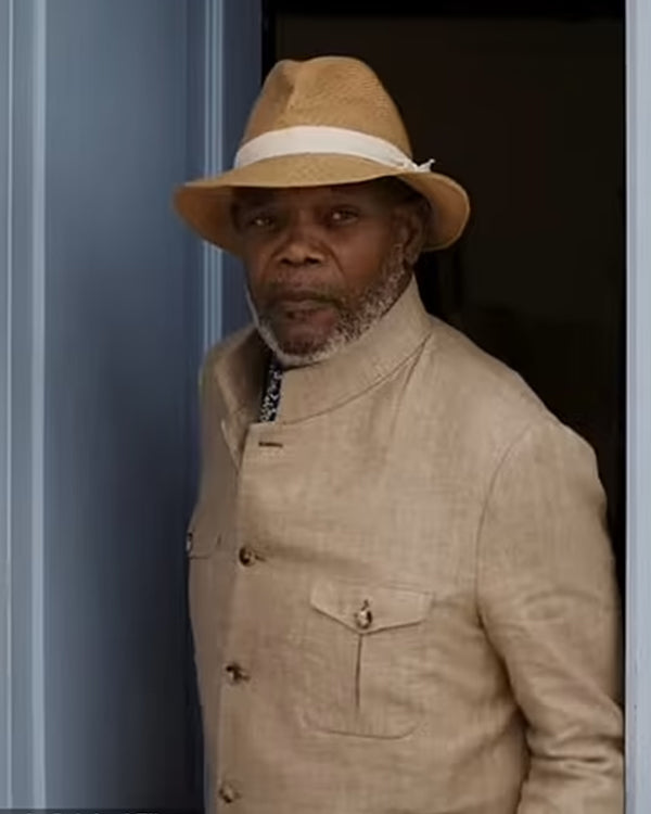 Argylle 2024 Samuel L. Jackson Beige Coat