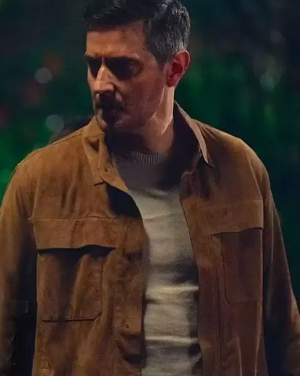 Fool Me Once 2024 Richard Armitage Brown Suede Jacket