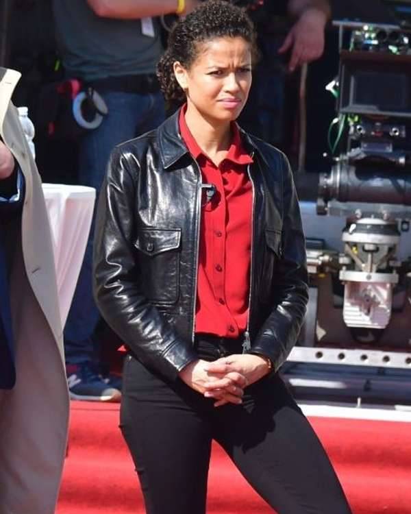 Lift 2024 Gugu Mbatha-Raw Black Leather Jacket