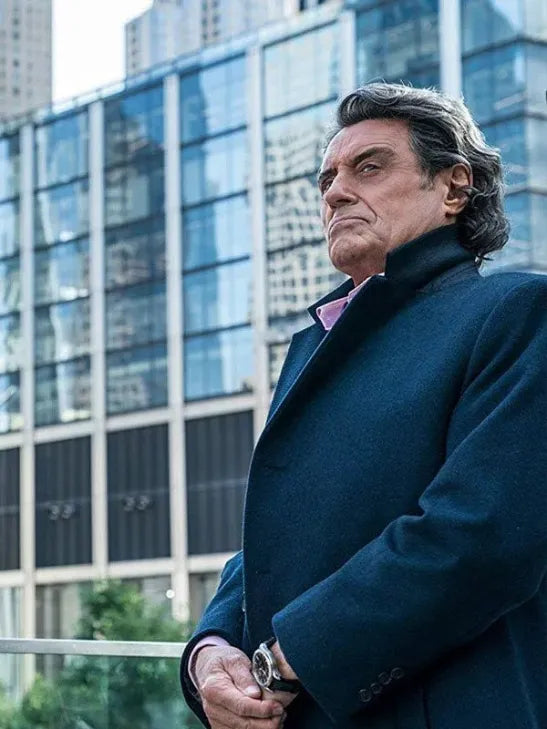 Ian Mcshane John Wick 3 Blue Wool Coat