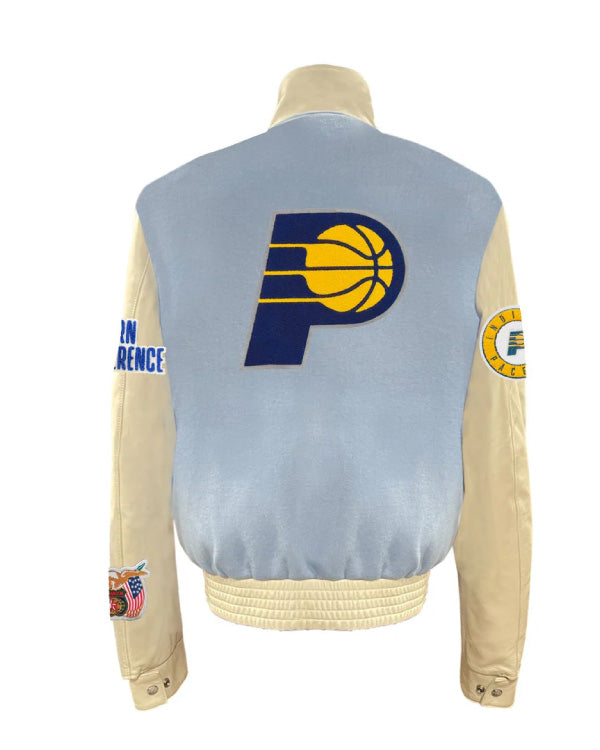 Indiana Pacers Baby Blue Wool & Leather Jacket