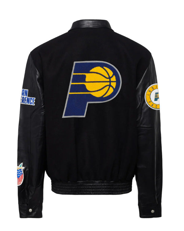 Indiana Pacers Black Wool & Leather Jacket