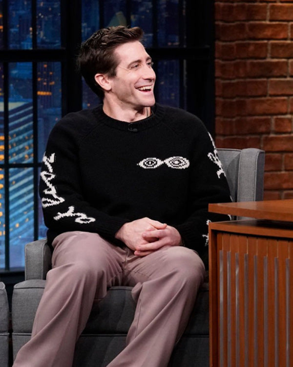 Jake Gyllenhaal Late Night With Seth Meyers Black Sweater