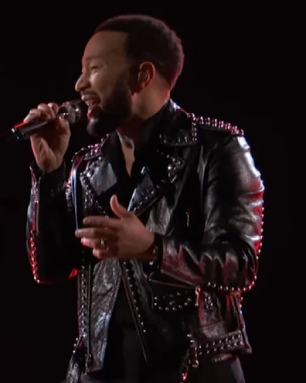 John Legend The Voice S25 Finale Black Studded Jacket