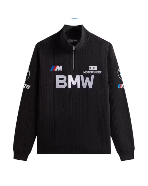 Kith x BMW Cable Fleece Quarter Zip Black