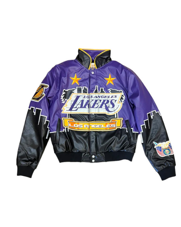 LA Lakers Skyline Vegan Leather Jacket