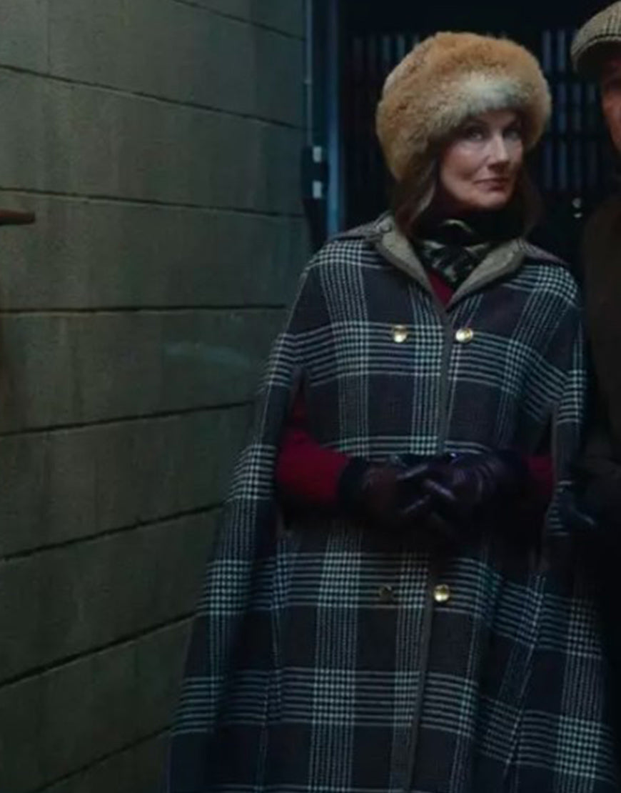 The Gentlemen 2024 Joely Richardson Plaid Cape Coat