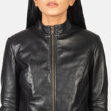 A sleek leather jacket black crafted from genuine leather is the epitome of style and sophistication.
