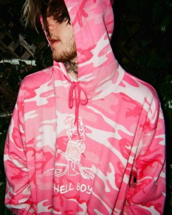 Lil Peep Hellboy Camo Pink Hoodie