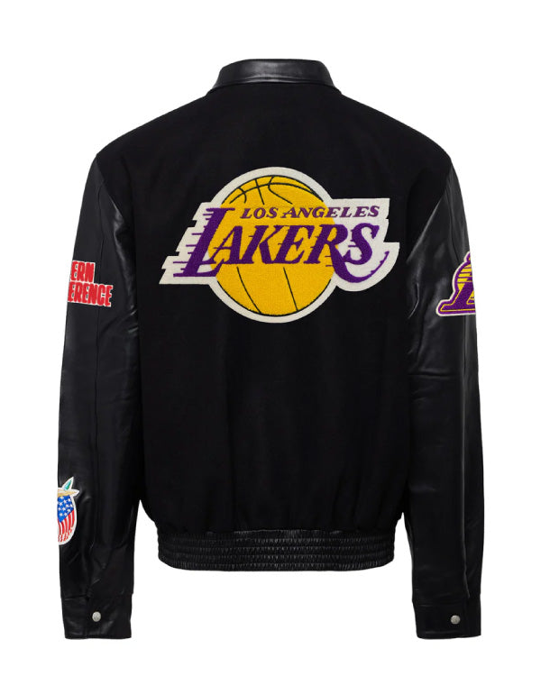 Los Angeles Lakers Black Wool & Leather Jacket