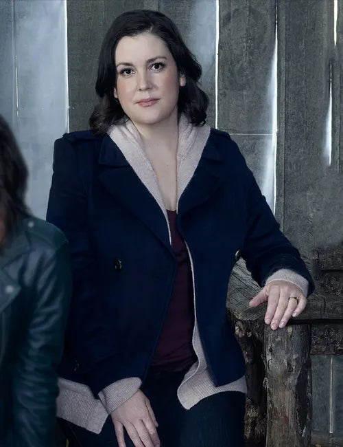 Melanie Lynskey Yellowjackets Navy Blue Coat