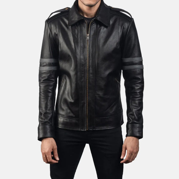 Embrace the edgy vibe with this leather men's biker jacket black, perfect for a rebellious look.