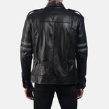 Embrace the edgy vibe with this leather men's biker jacket black, perfect for a rebellious look.